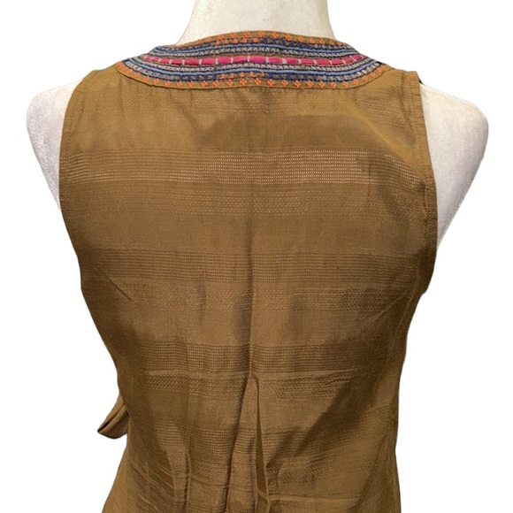 Anthro Maeve Liviana Embroidered Wrap Sleeveless Tunic Waistcoat Top - XS - Picture 9 of 15